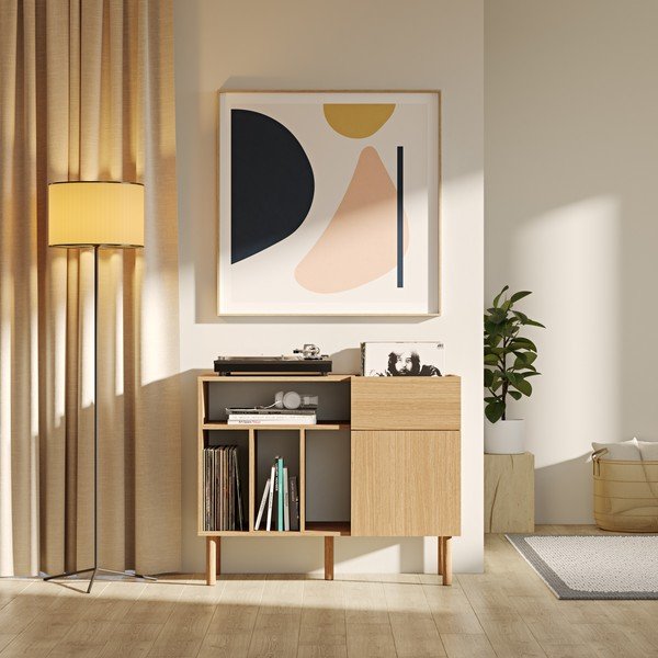 Nízká komoda na gramofonové desky v dekoru dubu 100x80 cm Viny - TemaHome-image-1