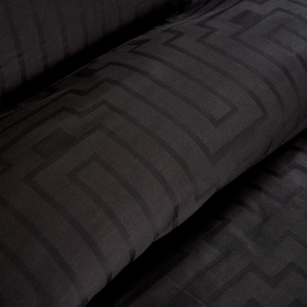 Černé povlečení na dvoulůžko z bavlněného saténu 200x200 cm – Bianca-image-3