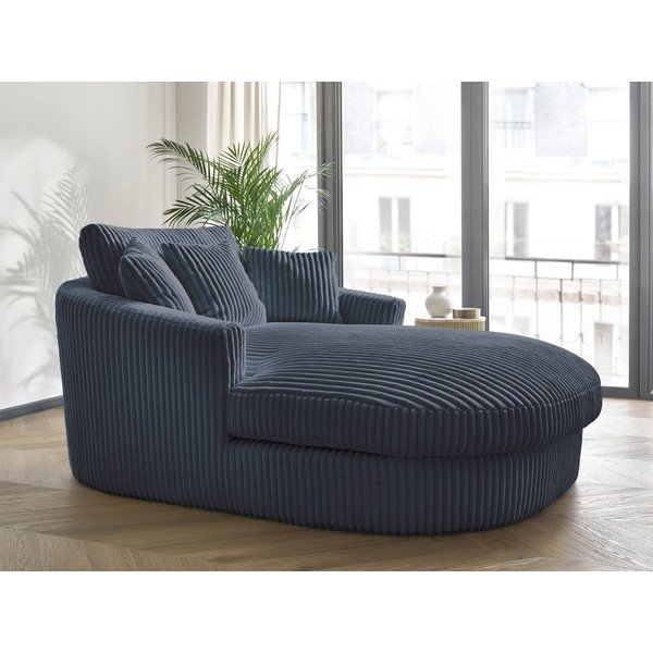 Tmavě modré manšestrové křeslo Belem – Bobochic Paris-image-1