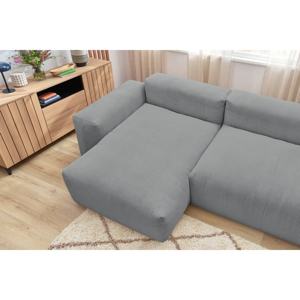 Světle šedá manšestrová rohová pohovka (levý roh) Lafayette – Bobochic Paris-image-1