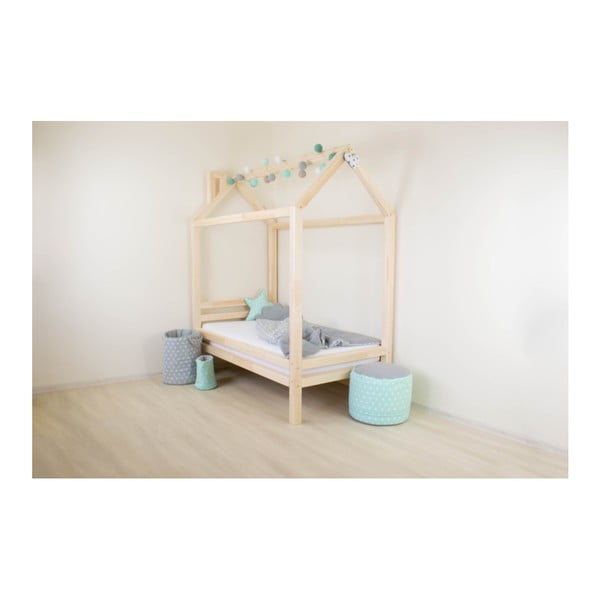 Sada 4 bílých prodloužených nohou z borovicového dřeva k posteli Benlemi, výška 20 cm-image-3