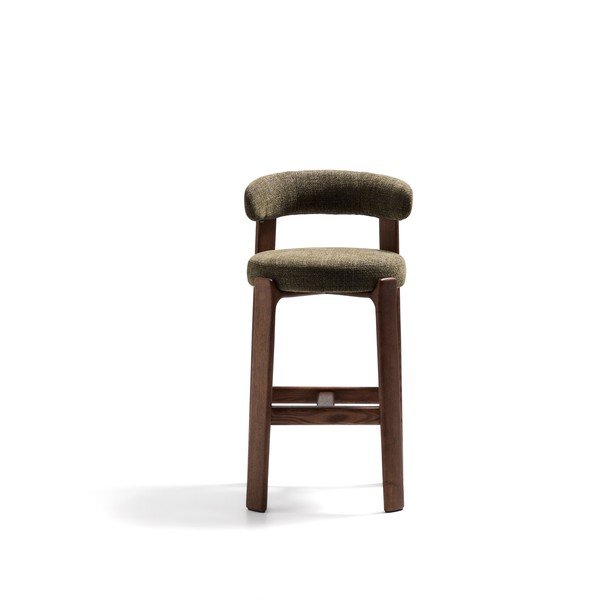 Zelená/v tmavě přírodní barvě barová židle z jasanového dřeva (výška sedáku 75 cm) Granite – Kave Home-image-2