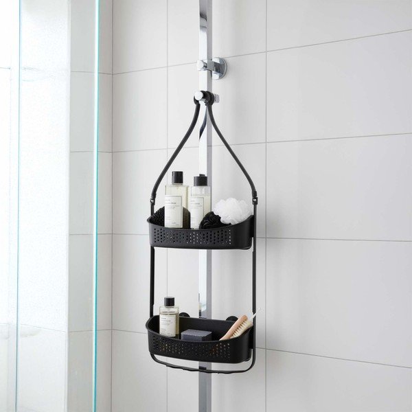 Matně černá závěsná plastová koupelnová polička Vesper – douceur d'intérieur-image-1