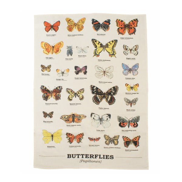 Utěrka z bavlny Gift Republic Multi Butterflies, 50 x 70 cm