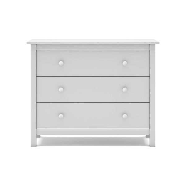 Bílá nízká dětská komoda z borovicového dřeva 100x80 cm Max – Marckeric-image-2