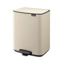 Béžový nášlapný ocelový odpadkový koš 12 l Bo – Brabantia