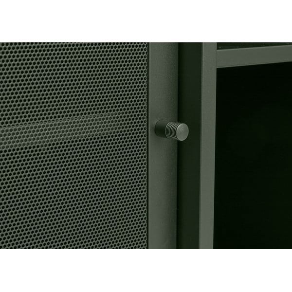 Tmavě zelená kovová nízká komoda s posuvnými dveřmi 160x75 cm Veep – Unique Furniture-image-2