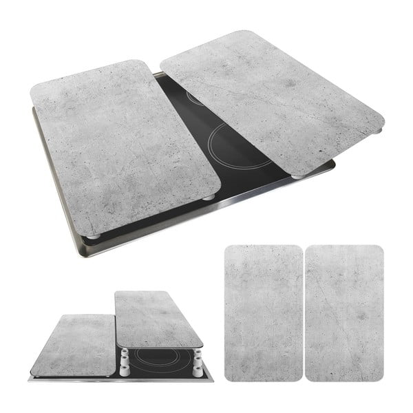 Sada 2 šedých skleněných krytů na sporák Wenko Universal-image-3