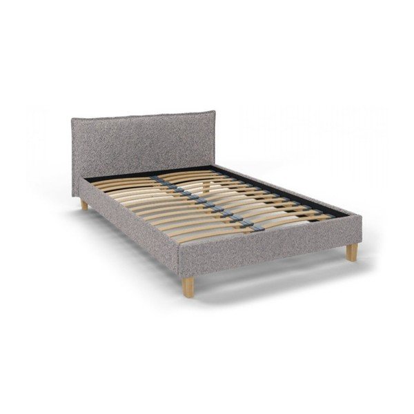 Šedá čalouněná dvoulůžková postel s roštem 140x200 cm Tina – Ropez