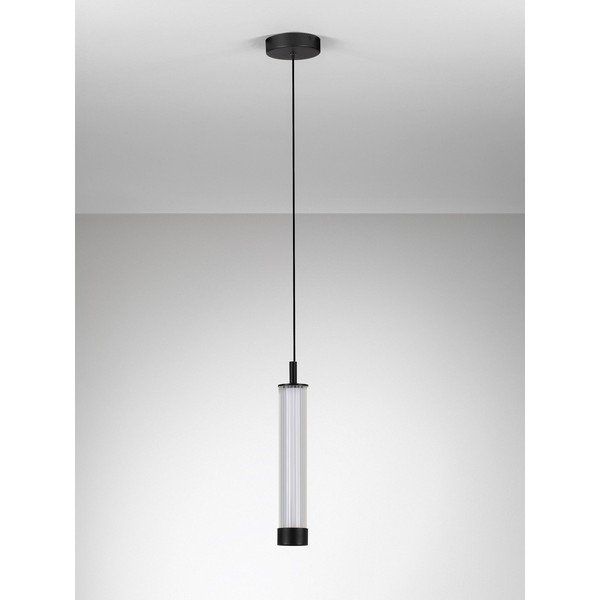 Matně černé hliníkové LED stmívatelné závěsné svítidlo se skleněným stínidlem ø 6,5 cm Glovia – Nova Luce-image-4