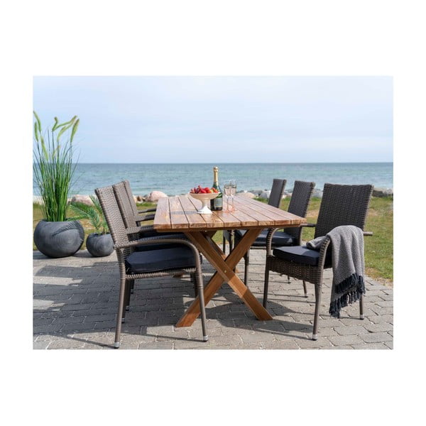 Venkovní jídelní stůl z recyklovaného teakového dřeva House Nordic Murcia, délka 200 cm-image-4