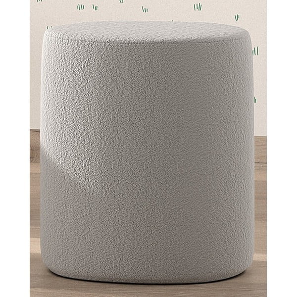 Světle šedý dětský puf z textilie bouclé MOON – Vipack-image-1