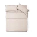 Povlečení šedobéžové na dvoulůžko/prodloužené s příměsí lnu 240x220 cm Simmel – Kave Home