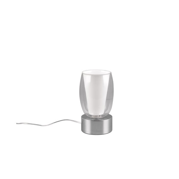 Stolní lampa se skleněným stínidlem ve stříbrné barvě (výška 24 cm) Barret – Trio Select