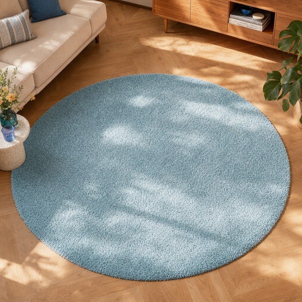 Světle modrý koberec Universal Aqua Liso, ø 80 cm-image-4