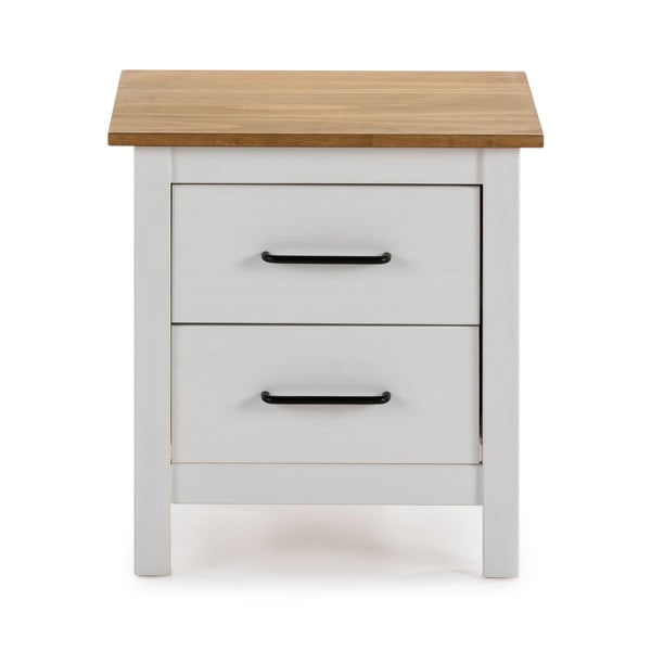 Bílý dřevěný noční stolek Marckeric Miranda-image-3