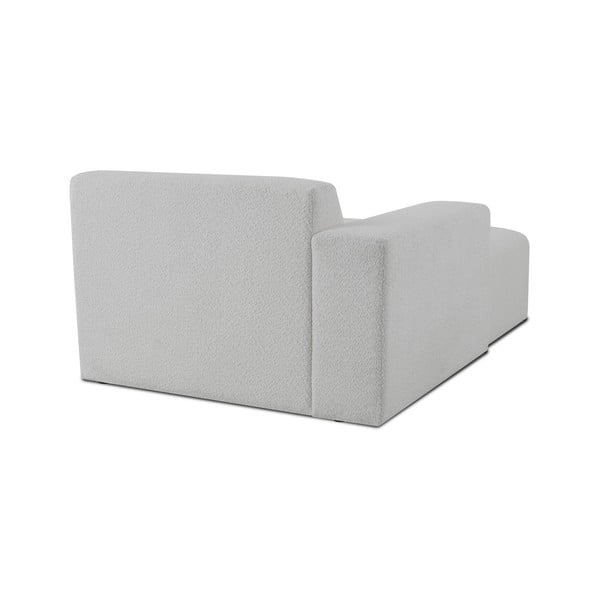 Bílý modul pohovky z textilie bouclé (levý roh) Roxy – Scandic-image-3