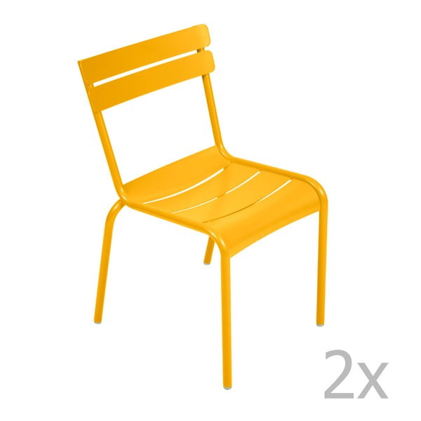 Sada 2 žlutých židlí Fermob Luxembourg