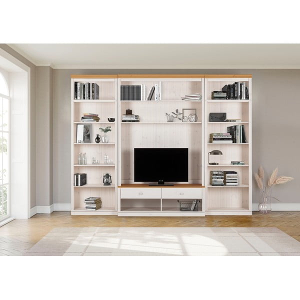 Bílá TV sestava z borovicového dřeva 288x223 cm Anita – Støraa-image-1