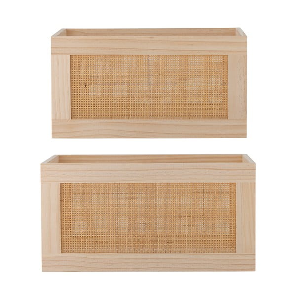 Dřevěné úložné boxy v sadě 2 ks v přírodní barvě 39x29x20 cm Piana – Bloomingville-image-2