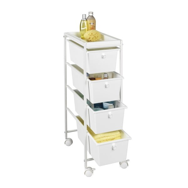 Bílý pojízdný regál 22,5x76,5 cm Gala – Wenko-image-1