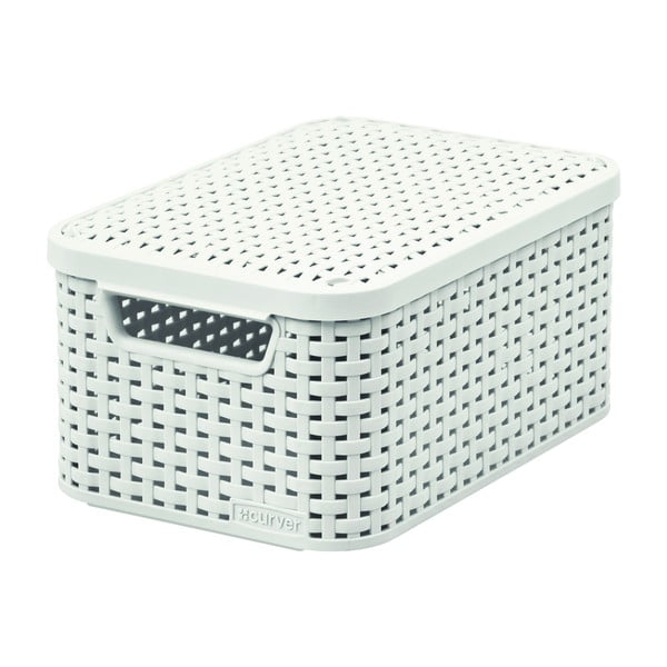Bílý úložný box s víkem Curver Style, 6 l