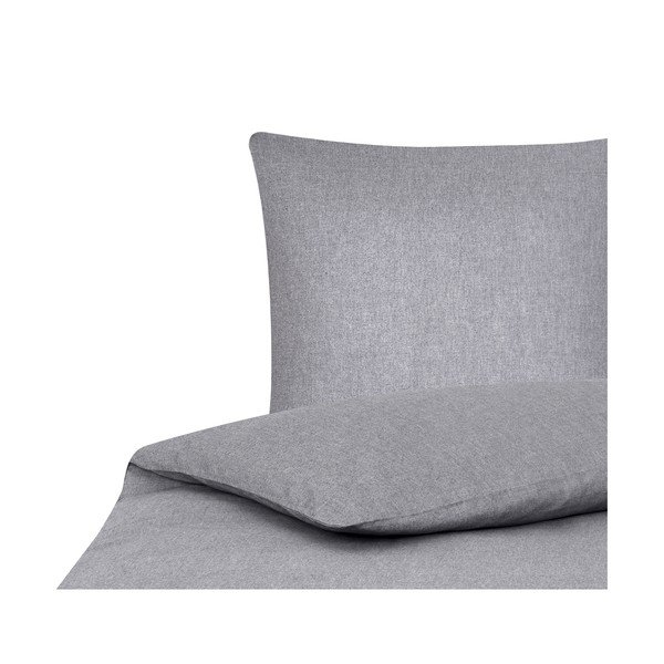 Šedé povlečení na jednolůžko s příměsí kašmíru Westwing Collection Cashmere, 155 x 220 cm-image-2
