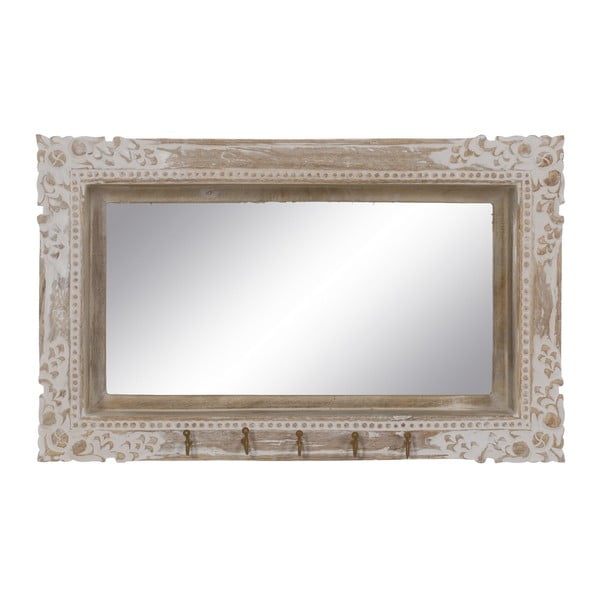 Nástěnné zrcadlo s dřevěným rámem 61x38 cm – Ixia