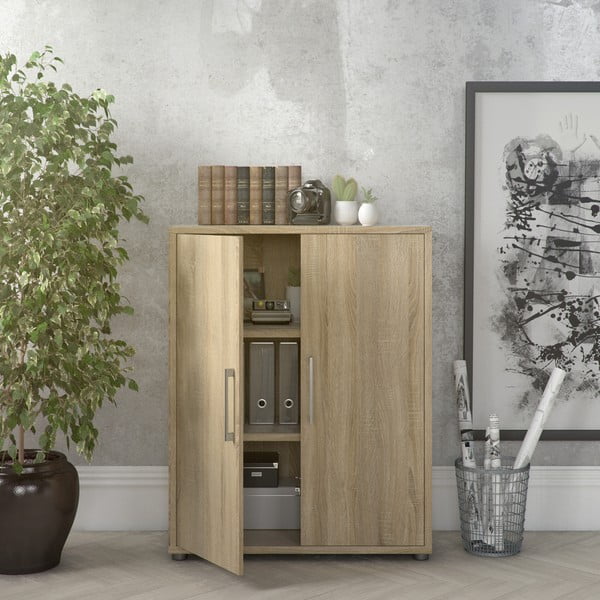 Modulární knihovna v dekoru dubu v přírodní barvě 89x113 cm Prima – Tvilum-image-1