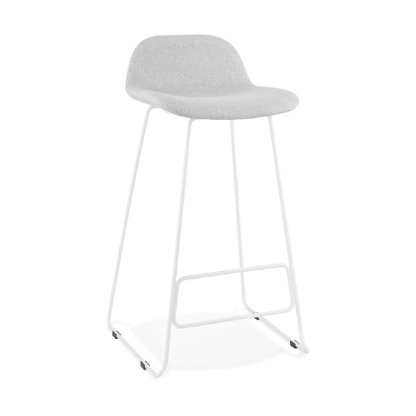 Světle šedá barová stolička s bílými nohami Kokoon Vancouver, výška sedu 76 cm