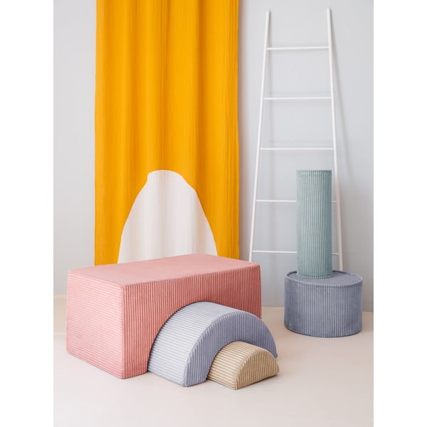 Růžové manšestrové pěnové hřiště 75x49x37 cm Rainbow Montessori – Wigiwama-image-3