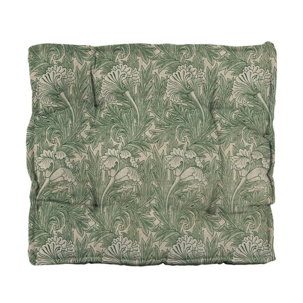Zelený podsedák s příměsí lnu Tierra Bella Green Flowers, 37 x 37 cm-image-2