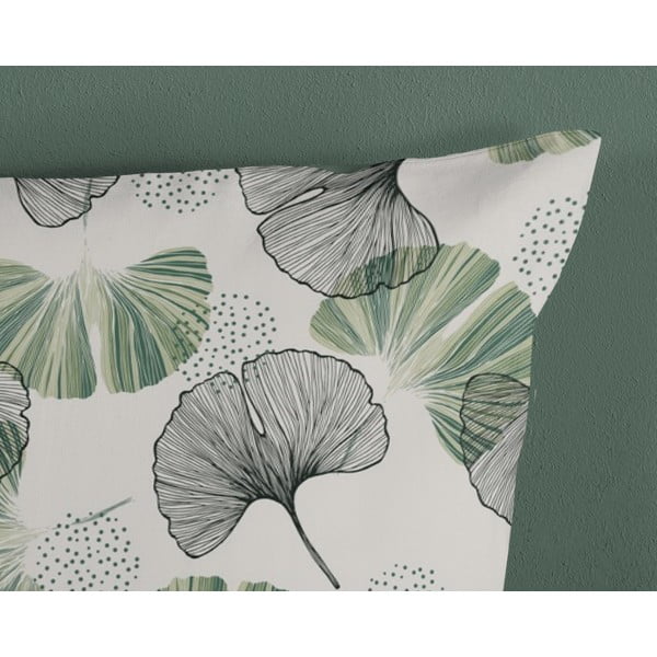 Zeleno-krémové bavlněné povlečení na jednolůžko 140x200 cm – Good Morning-image-3