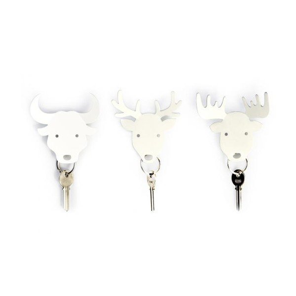 Věšáček na klíče QUALY Deer Key Holder, bílý-image-3