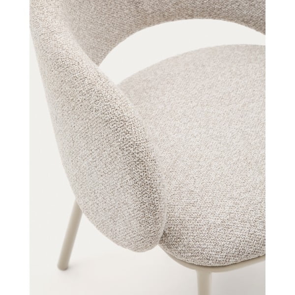 Slonovinové čalouněné jídelní křeslo Maina – Kave Home-image-3