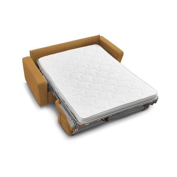 Manšestrová rozkládací pohovka v hořčicové barvě 195 cm Monaco – Bobochic Paris-image-4