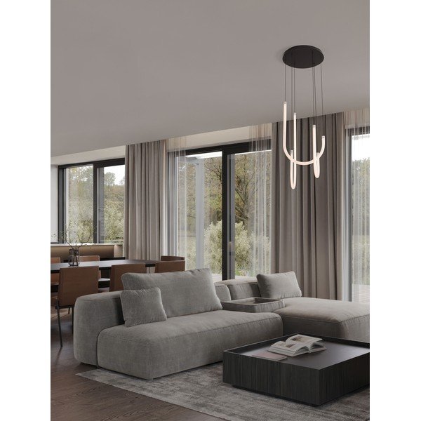 Bílé/matně černé ocelové LED stmívatelné závěsné svítidlo se stínidlem z akrylového skla ø 41 cm Topaz – Nova Luce-image-1