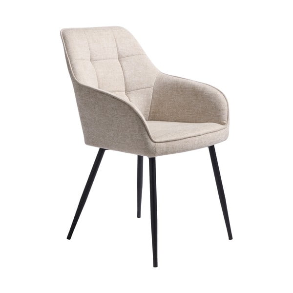 Béžové čalouněné jídelní křeslo s područkami Nolan – Unique Furniture