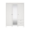 Bílá šatní skříň se zrcadlem 150x199x58 cm Madrid – Tvilum
