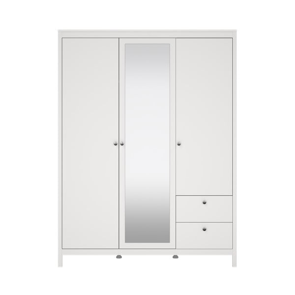 Bílá šatní skříň se zrcadlem 150x199x58 cm Madrid – Tvilum