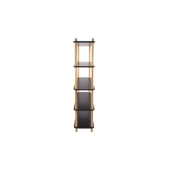 Černý regál s bambusovými nohami Leitmotiv Cabinet Simplicity-image-3