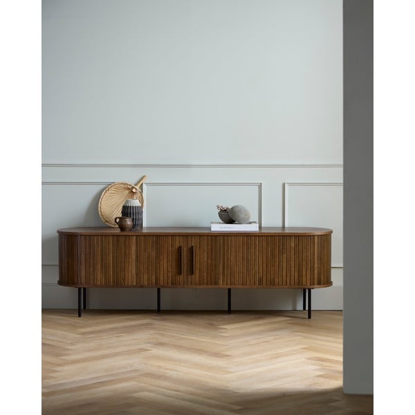 Hnědý TV stolek v dekoru dubu 180x56x45 cm Nola – Unique Furniture-image-1