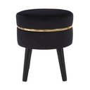 Černá polstrovaná stolička Mauro Ferretti Paris, ⌀ 35 cm