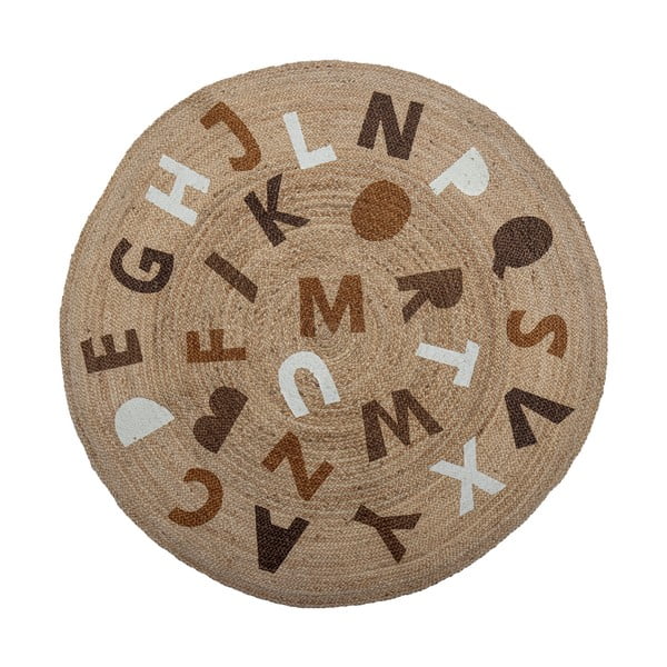 Jutový kulatý koberec v přírodní barvě ø 130 cm Dinne – Bloomingville Mini