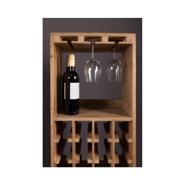 Hnědá vinotéka z jedlového dřeva počet lahví 28, 43,5x118,5 cm Claude – Dutchbone-image-2