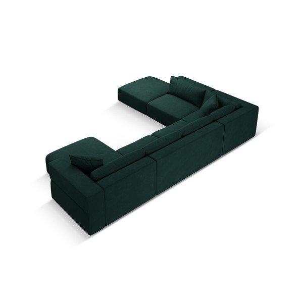 Zelená rohová pohovka do "U", levý roh Esther – Milo Casa-image-3