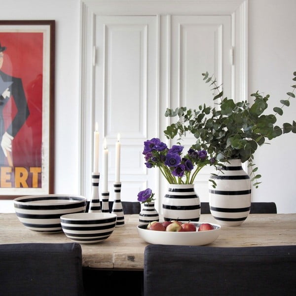 Černo-bílá kameninová váza Kähler Design Omaggio, výška 20 cm-image-4