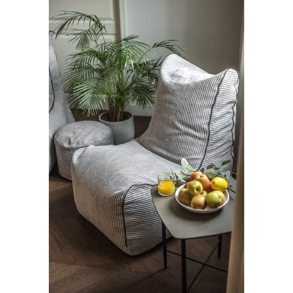 Světle šedý sedací vak z textilie bouclé Seat Lounge – SLOWDOWN-image-1