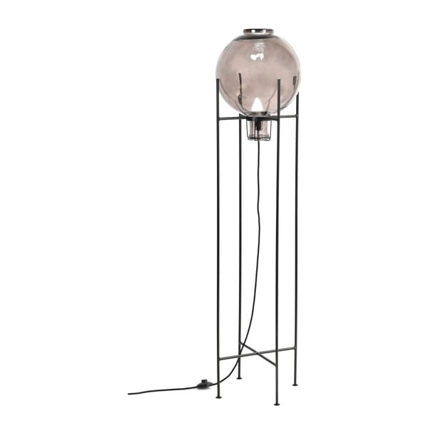 Volně stojící lampa z recyklovaného skla a kovu Velvet Atelier Fume, výška 145 cm