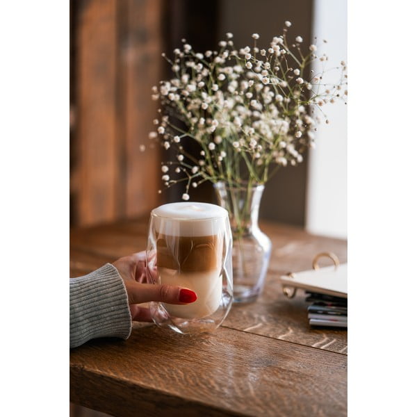 Sada 2 dvoustěnných sklenic na latté Vialli Design Geo, 350 ml-image-4
